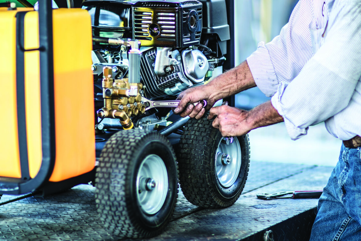 technician working on machine