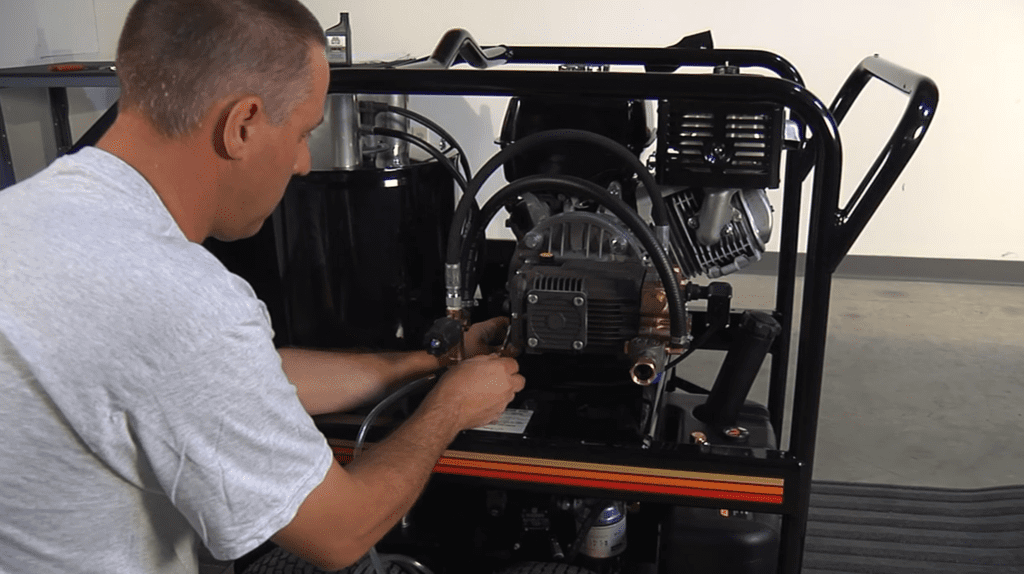 technician working on machine