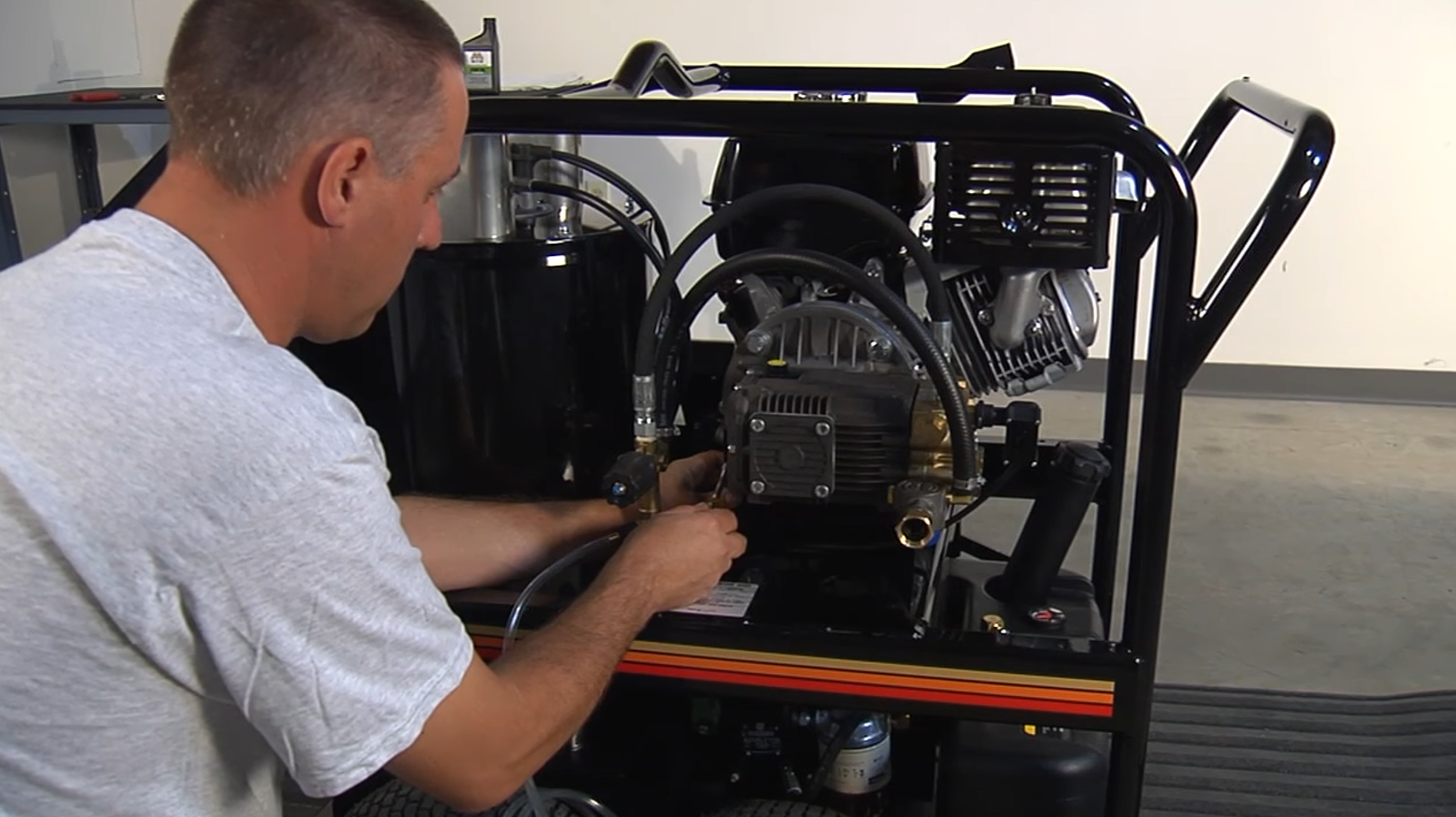 technician working on machine